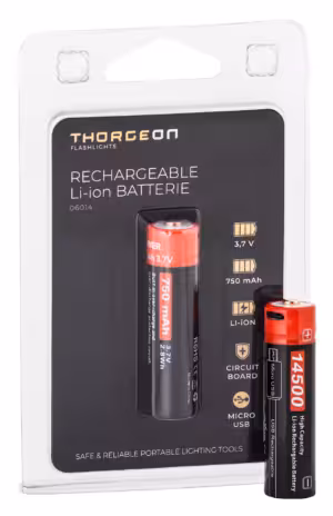 Uppladdningsbar litiumjonbatteri 3.7V 750Mah THORGEON