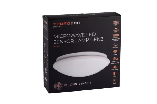 LED-sensorlampa med mikrovågsensor 12W - Bild 3