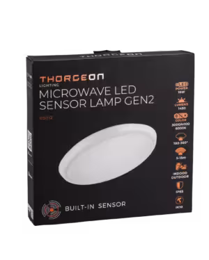 LED-sensorlampa med mikrovågsensor SLIM 16W - Bild 3
